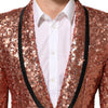 Dolce & Gabbana Pink Sequin SICILIA 1 Button Men Suit Blazer