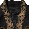 Dolce & Gabbana Black Brocade Embroidery Men Coat Jacket