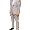 Dolce & Gabbana Light Gray Wool 2 Piece MARTINI Formal Suit