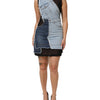 Dolce & Gabbana Blue Nylon Patchwork Denim Sheath Mini Dress