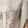 Dolce & Gabbana White Floral Lace Fringe Knee Length Dress