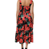 Dolce & Gabbana Multicolor Floral Cotton Poplin Midi Dress