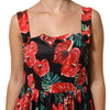 Dolce & Gabbana Multicolor Floral Cotton Poplin Midi Dress