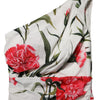 Dolce & Gabbana White Floral One Shoulder Sheath Dress