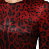 Dolce & Gabbana Red Leopard Sheath Long Sleeves Dress