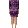Dolce & Gabbana Violet Leopard Sheath Bodycon Mini Dress
