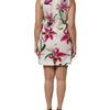 Dolce & Gabbana White Cotton Floral Sleeveless Mini Dress