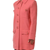 Dolce & Gabbana Pink Buttoned Down Trench Coat Jacket