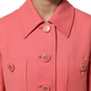 Dolce & Gabbana Pink Buttoned Down Trench Coat Jacket