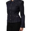 Dolce & Gabbana Dark Blue Cotton Collared Denim Coat Jacket