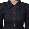 Dolce & Gabbana Dark Blue Cotton Collared Denim Coat Jacket