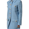 Dolce & Gabbana Blue Buttoned Down Trench Coat Jacket