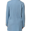 Dolce & Gabbana Blue Buttoned Down Trench Coat Jacket
