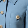 Dolce & Gabbana Blue Buttoned Down Trench Coat Jacket