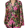 Dolce & Gabbana Hot Pink Fig Printed Silk Shirt Blouse Top