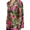 Dolce & Gabbana Hot Pink Fig Printed Silk Shirt Blouse Top