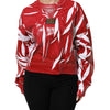 Dolce & Gabbana Red White Cotton Printed Pullover Sweater