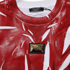 Dolce & Gabbana Red White Cotton Printed Pullover Sweater
