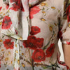 Dolce & Gabbana White Floral Tie-Neck Poppy Print Blouse Top