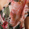 Dolce &amp; Gabbana Bluse aus Seide mit rosa Kamelienprint und V-Ausschnitt
