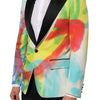 Dolce & Gabbana Multicolor Graffiti SICILIA 1 Button Men Suit Blazer