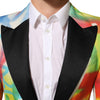 Dolce & Gabbana Multicolor Graffiti SICILIA 1 Button Men Suit Blazer