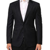 Dolce & Gabbana Black Wool NAPOLI 2 Button Men Suit Blazer