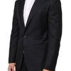 Dolce & Gabbana Black Wool NAPOLI 2 Button Men Suit Blazer