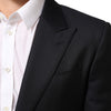 Dolce & Gabbana Black Wool NAPOLI 2 Button Men Suit Blazer