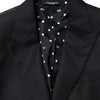 Dolce & Gabbana Black Wool NAPOLI 2 Button Men Suit Blazer