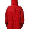 Dolce & Gabbana Red Nylon Hooded Men Full Zip Parka Jacket