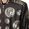 Dolce & Gabbana Black "Monete" Coin Print Silk Bomber Jacket