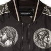 Dolce & Gabbana Black "Monete" Coin Print Silk Bomber Jacket