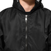Dolce & Gabbana Black Nylon Hooded Full Zip Bomber Men Jacket
