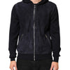 Dolce & Gabbana Black Leather Full Zip Hooded Blouson Jacket