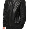 Dolce & Gabbana Black Leather Nylon FullZip Blouson Jacket