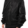 Dolce & Gabbana Black Cotton Hooded Full Zip Bomber Jacket