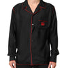 Dolce & Gabbana Black Red Contrast Trim Silk Casual Shirt