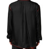 Dolce & Gabbana Black Red Contrast Trim Silk Casual Shirt
