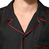 Dolce & Gabbana Black Red Contrast Trim Silk Casual Shirt