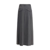 Brunello Cucinelli Gray Polyester Long Skirt