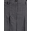 Brunello Cucinelli Gray Polyester Long Skirt