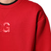 Dolce & Gabbana Red DG Logo Crew Neck Men Sweatshirt Sweater
