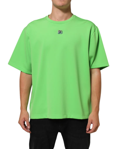 Dolce & Gabbana Green Logo Crew Neck Short Sleeves T-shirt