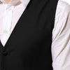 Dolce & Gabbana Black Wool Dress Formal Men Waistcoat Vest