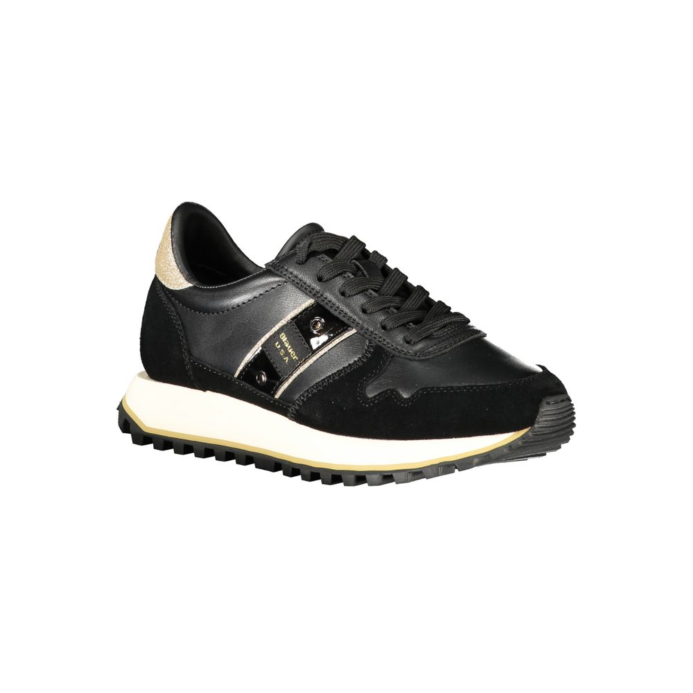 Blauer Black Leather Women Sneaker