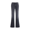 7FOR Schwarze Bootcut-Jeans aus Baumwolle