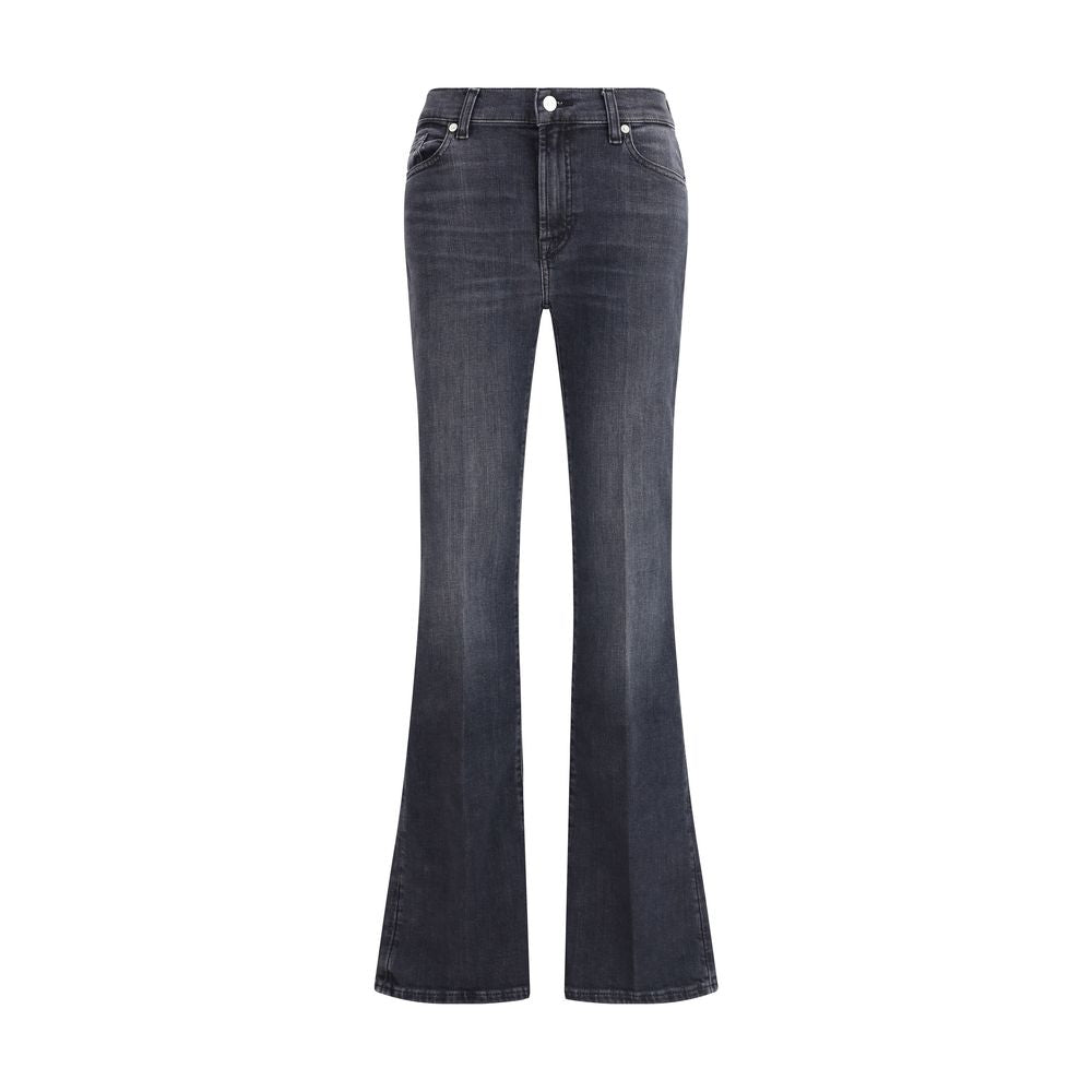 7FOR Schwarze Bootcut-Jeans aus Baumwolle