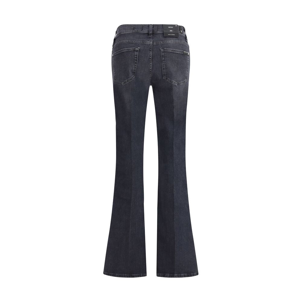 7FOR Schwarze Bootcut-Jeans aus Baumwolle