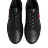 Dolce & Gabbana Black Leather Crystal Heart Sneakers  Shoes